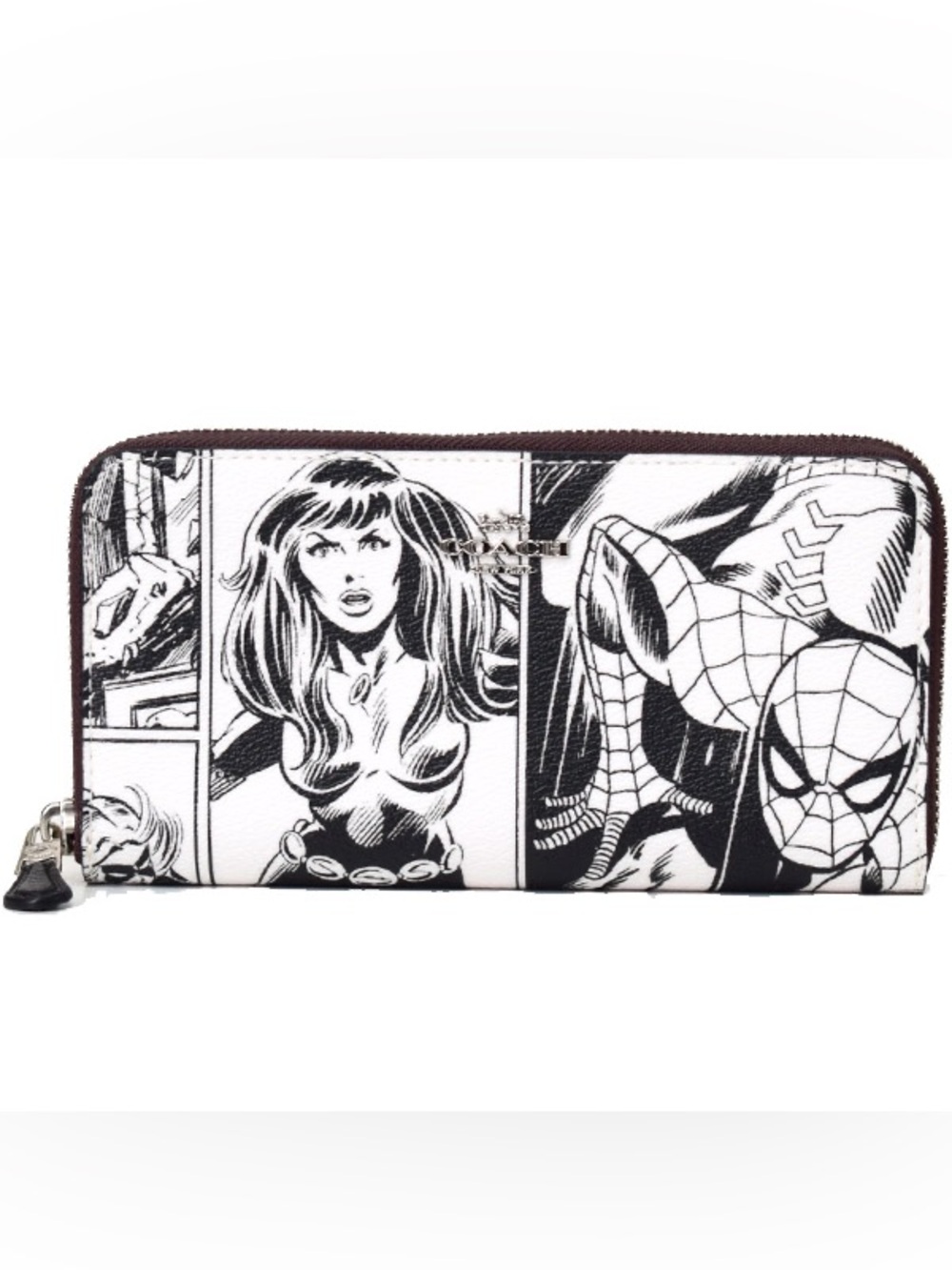 New Coach x Marvel Accordion Zip Wallet with Comic Book Print